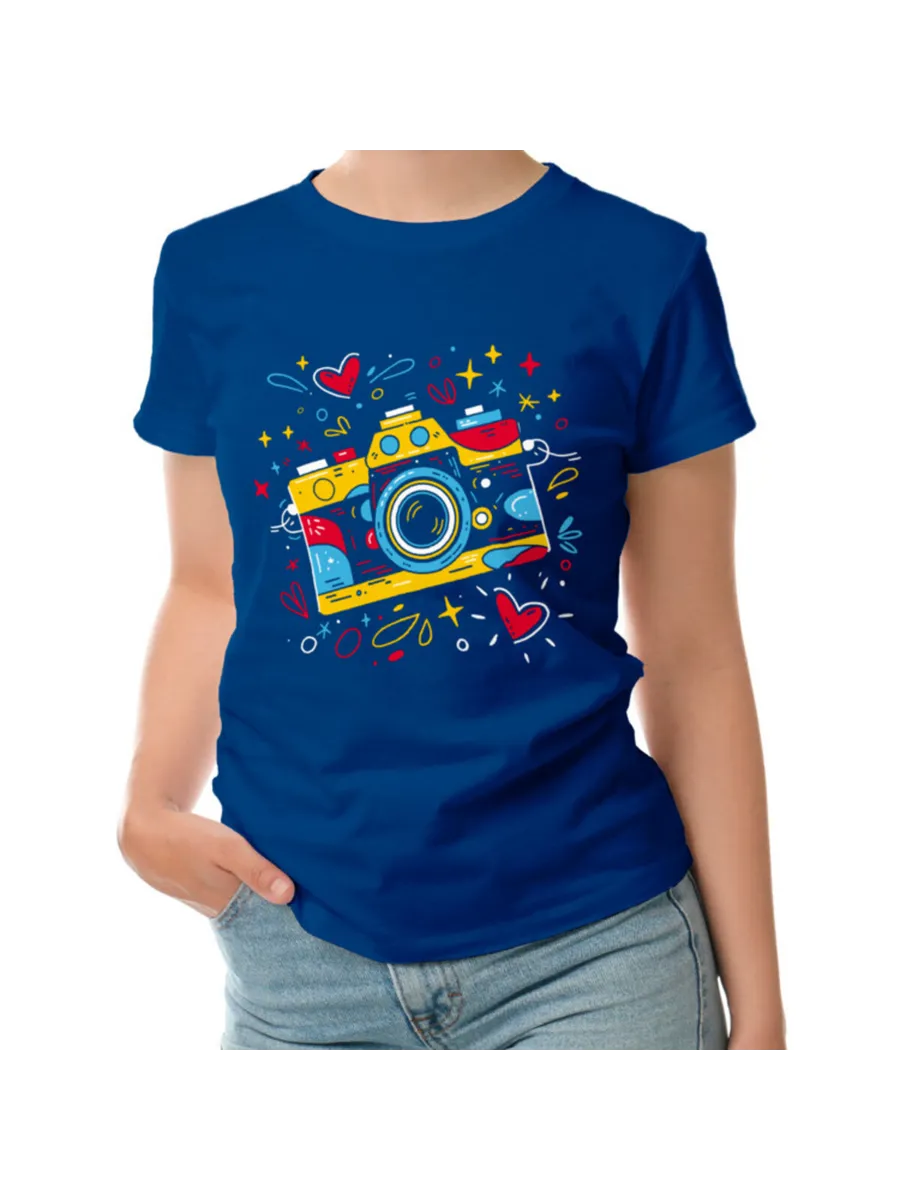 Футболка с принтом Фотоаппарат, абстракция. Подарок фотограф FUN.ru